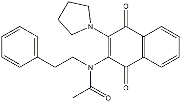 N-[1,4-dioxo-3-(1-pyrrolidinyl)-1,4-dihydro-2-naphthalenyl]-N-phenethylacetamide Structure