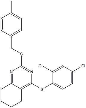 4-[(2,4-dichlorophenyl)sulfanyl]-2-[(4-methylbenzyl)sulfanyl]-5,6,7,8-tetrahydroquinazoline Structure