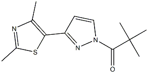 1-[3-(2,4-dimethyl-1,3-thiazol-5-yl)-1H-pyrazol-1-yl]-2,2-dimethylpropan-1-one 구조식 이미지