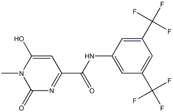 N-[3,5-bis(trifluoromethyl)phenyl]-6-hydroxy-1-methyl-2-oxo-1,2-dihydro-4-pyrimidinecarboxamide 구조식 이미지