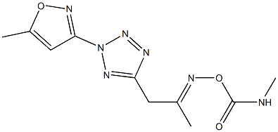 5-[2-({[(methylamino)carbonyl]oxy}imino)propyl]-2-(5-methylisoxazol-3-yl)-2H-1,2,3,4-tetraazole Structure