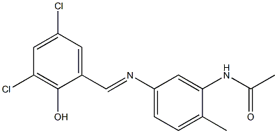 N1-{5-[(3,5-dichloro-2-hydroxybenzylidene)amino]-2-methylphenyl}acetamide 구조식 이미지