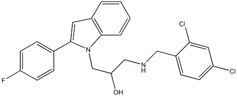 1-[(2,4-dichlorobenzyl)amino]-3-[2-(4-fluorophenyl)-1H-indol-1-yl]propan-2-ol 구조식 이미지