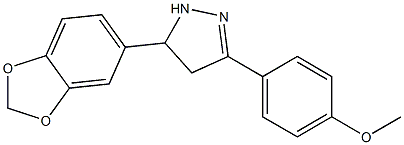 5-(1,3-benzodioxol-5-yl)-3-(4-methoxyphenyl)-4,5-dihydro-1H-pyrazole 구조식 이미지