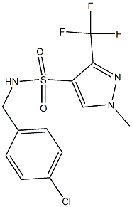 N4-(4-chlorobenzyl)-1-methyl-3-(trifluoromethyl)-1H-pyrazole-4-sulfonamide 구조식 이미지