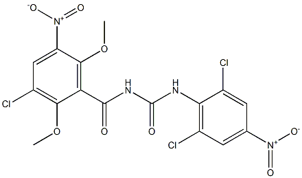 N-(3-chloro-2,6-dimethoxy-5-nitrobenzoyl)-N'-(2,6-dichloro-4-nitrophenyl)urea 구조식 이미지