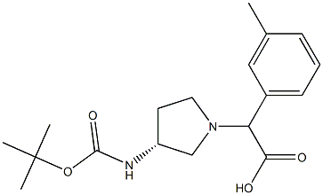 2-((R)-3-(tert-butoxycarbonylamino)pyrrolidin-1-yl)-2-m-tolylacetic acid 구조식 이미지