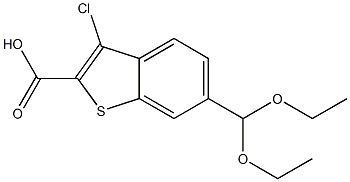 3-chloro-6-(diethoxymethyl)benzo[b]thiophene-2-carboxylic acid Structure