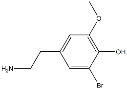 4-(2-aminoethyl)-2-bromo-6-methoxyphenol 구조식 이미지