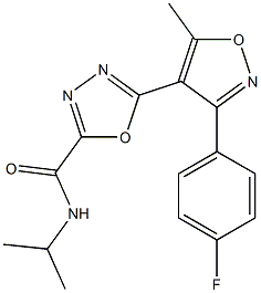 5-(3-(4-fluorophenyl)-5-methylisoxazol-4-yl)-N-isopropyl-1,3,4-oxadiazole-2-carboxamide Structure