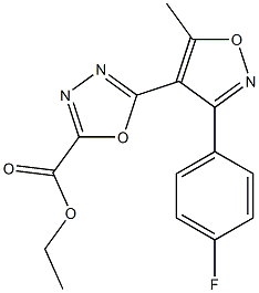 ethyl 5-(3-(4-fluorophenyl)-5-methylisoxazol-4-yl)-1,3,4-oxadiazole-2-carboxylate 구조식 이미지