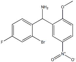 (2-bromo-4-fluorophenyl)(2-methoxy-5-nitrophenyl)methanamine Structure