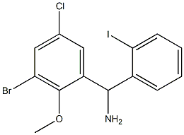 (3-bromo-5-chloro-2-methoxyphenyl)(2-iodophenyl)methanamine 구조식 이미지