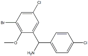 (3-bromo-5-chloro-2-methoxyphenyl)(4-chlorophenyl)methanamine 구조식 이미지