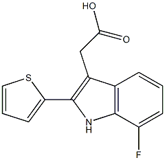 (7-fluoro-2-thien-2-yl-1H-indol-3-yl)acetic acid Structure