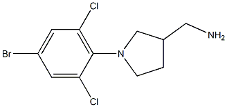 [1-(4-bromo-2,6-dichlorophenyl)pyrrolidin-3-yl]methanamine 구조식 이미지