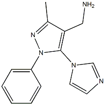 [5-(1H-imidazol-1-yl)-3-methyl-1-phenyl-1H-pyrazol-4-yl]methanamine Structure