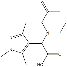 [ethyl(2-methylprop-2-enyl)amino](1,3,5-trimethyl-1H-pyrazol-4-yl)acetic acid Structure