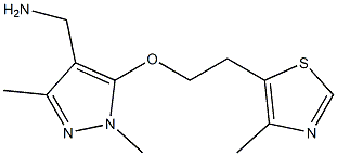 {1,3-dimethyl-5-[2-(4-methyl-1,3-thiazol-5-yl)ethoxy]-1H-pyrazol-4-yl}methanamine 구조식 이미지