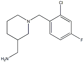 {1-[(2-chloro-4-fluorophenyl)methyl]piperidin-3-yl}methanamine 구조식 이미지