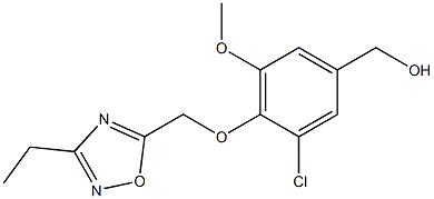 {3-chloro-4-[(3-ethyl-1,2,4-oxadiazol-5-yl)methoxy]-5-methoxyphenyl}methanol Structure