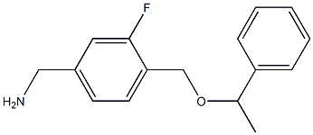 {3-fluoro-4-[(1-phenylethoxy)methyl]phenyl}methanamine 구조식 이미지