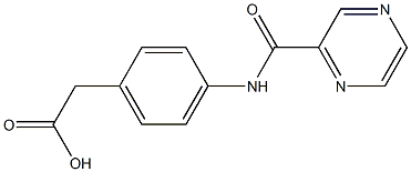 {4-[(pyrazin-2-ylcarbonyl)amino]phenyl}acetic acid Structure