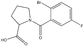 1-(2-bromo-5-fluorobenzoyl)pyrrolidine-2-carboxylic acid 구조식 이미지