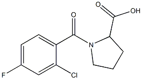1-(2-chloro-4-fluorobenzoyl)pyrrolidine-2-carboxylic acid Structure