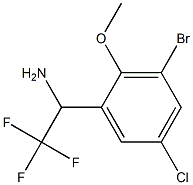 1-(3-bromo-5-chloro-2-methoxyphenyl)-2,2,2-trifluoroethan-1-amine 구조식 이미지