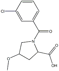 1-(3-chlorobenzoyl)-4-methoxypyrrolidine-2-carboxylic acid 구조식 이미지