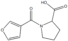 1-(3-furoyl)pyrrolidine-2-carboxylic acid 구조식 이미지