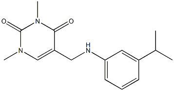1,3-dimethyl-5-({[3-(propan-2-yl)phenyl]amino}methyl)-1,2,3,4-tetrahydropyrimidine-2,4-dione 구조식 이미지