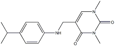 1,3-dimethyl-5-({[4-(propan-2-yl)phenyl]amino}methyl)-1,2,3,4-tetrahydropyrimidine-2,4-dione 구조식 이미지