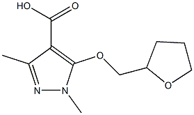 1,3-dimethyl-5-(oxolan-2-ylmethoxy)-1H-pyrazole-4-carboxylic acid 구조식 이미지