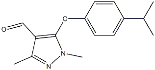 1,3-dimethyl-5-[4-(propan-2-yl)phenoxy]-1H-pyrazole-4-carbaldehyde Structure