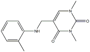 1,3-dimethyl-5-{[(2-methylphenyl)amino]methyl}-1,2,3,4-tetrahydropyrimidine-2,4-dione 구조식 이미지