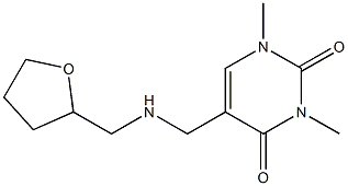 1,3-dimethyl-5-{[(oxolan-2-ylmethyl)amino]methyl}-1,2,3,4-tetrahydropyrimidine-2,4-dione 구조식 이미지