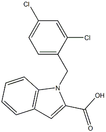 1-[(2,4-dichlorophenyl)methyl]-1H-indole-2-carboxylic acid 구조식 이미지