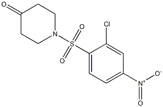 1-[(2-chloro-4-nitrobenzene)sulfonyl]piperidin-4-one 구조식 이미지