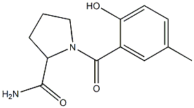 1-[(2-hydroxy-5-methylphenyl)carbonyl]pyrrolidine-2-carboxamide 구조식 이미지