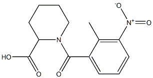 1-[(2-methyl-3-nitrophenyl)carbonyl]piperidine-2-carboxylic acid 구조식 이미지