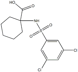1-[(3,5-dichlorobenzene)sulfonamido]cyclohexane-1-carboxylic acid 구조식 이미지