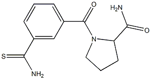 1-[(3-carbamothioylphenyl)carbonyl]pyrrolidine-2-carboxamide Structure