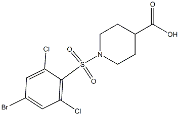 1-[(4-bromo-2,6-dichlorobenzene)sulfonyl]piperidine-4-carboxylic acid Structure