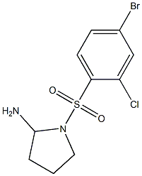 1-[(4-bromo-2-chlorobenzene)sulfonyl]pyrrolidin-2-amine 구조식 이미지