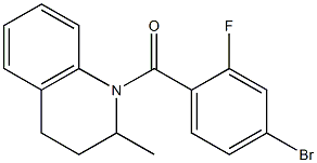 1-[(4-bromo-2-fluorophenyl)carbonyl]-2-methyl-1,2,3,4-tetrahydroquinoline Structure