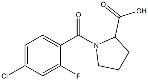 1-[(4-chloro-2-fluorophenyl)carbonyl]pyrrolidine-2-carboxylic acid Structure