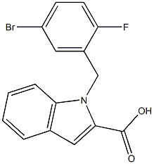 1-[(5-bromo-2-fluorophenyl)methyl]-1H-indole-2-carboxylic acid 구조식 이미지
