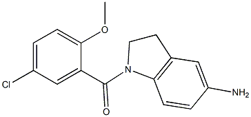 1-[(5-chloro-2-methoxyphenyl)carbonyl]-2,3-dihydro-1H-indol-5-amine 구조식 이미지
